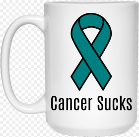 Cancer Sucks Teal Ribbon Ovarian png, Cancer Awareness Cervical