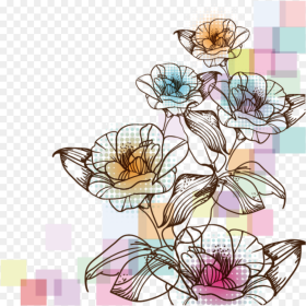 Ftestickers Watercolor Flowers Illustration Abstract High Resolution Free