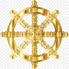 Transparent Decorative Cross Png Dharma Chakra Gold Png
