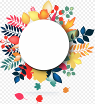 Clipart Circle Watercolor Flower Frame Png Vector Transparent