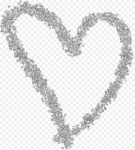 Transparent Silver Glitter Heart Hd Png Download