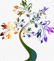 Collection of Colorful Flower Tree Clipart Black And