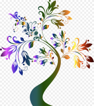 Collection of Colorful Flower Tree Clipart png