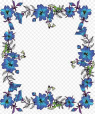 Flower Picture Frame Clip Art Chinese Blue