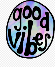 Groovy Good Vibes Watercolor Circle Clipart Png