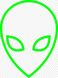 Green Outline of a Alien Head Circle
