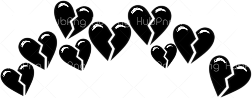 black hearts emoji png Transparent Background Image for Free