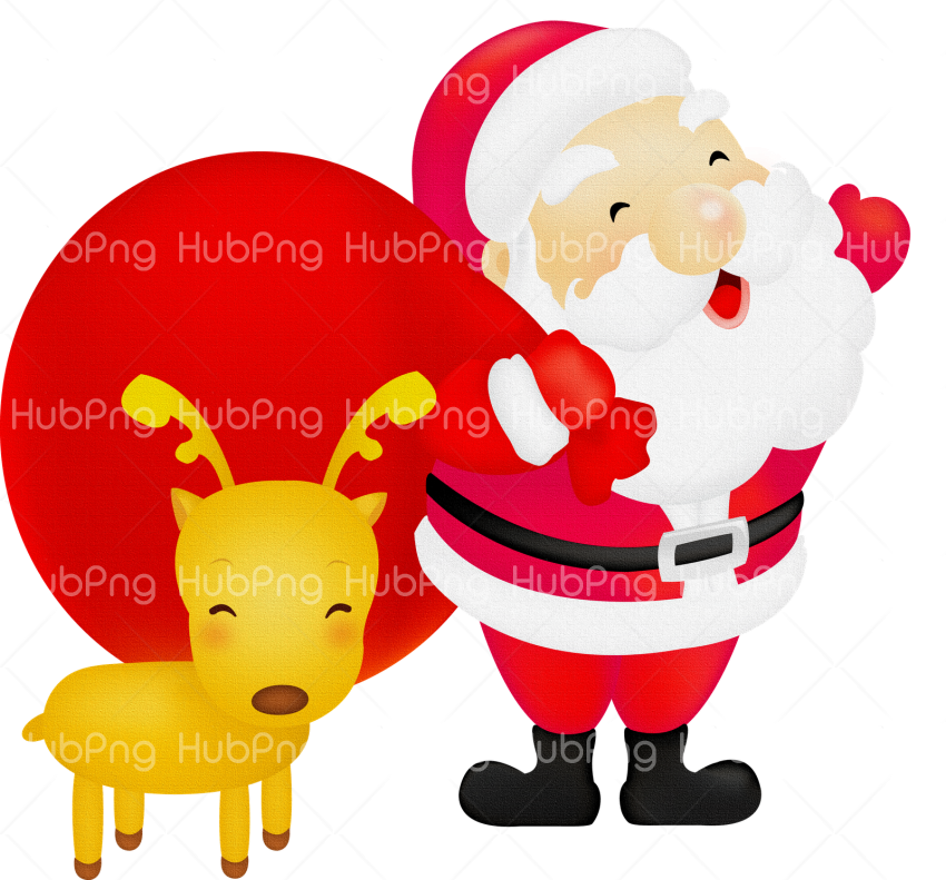 christmas cartoon santa recreation deer png for Transparent Background Image for Free