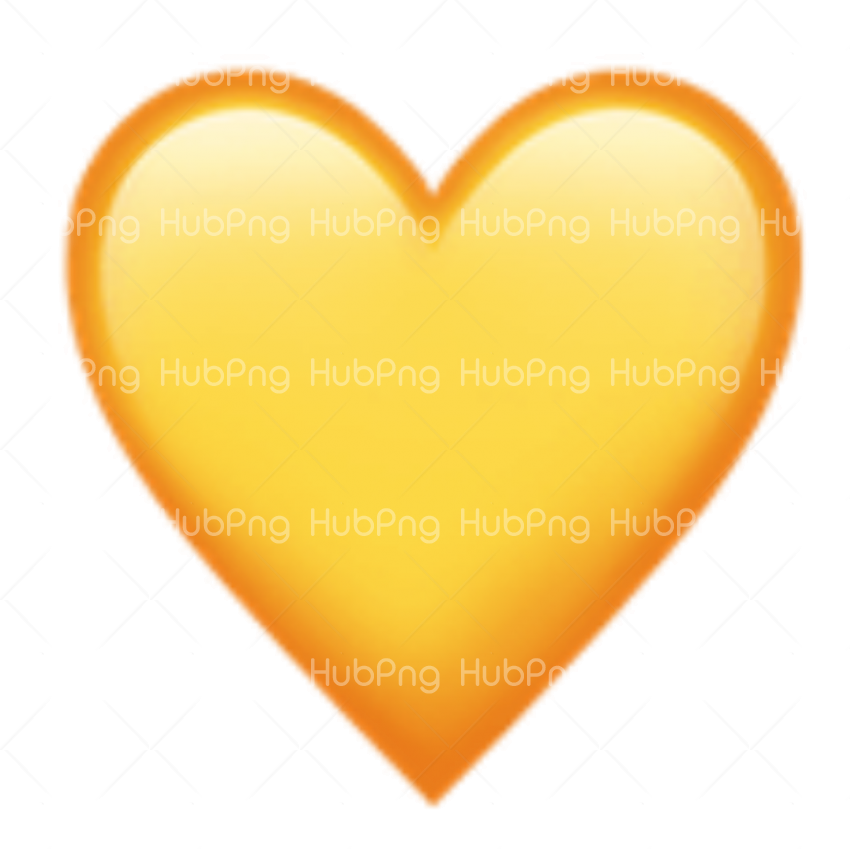 coração png emoji yellow Transparent Background Image for Free