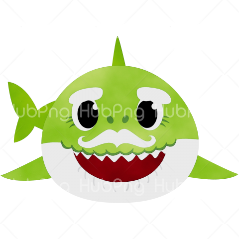 Download Daddy Baby Shark Png Green Transparent Background Image