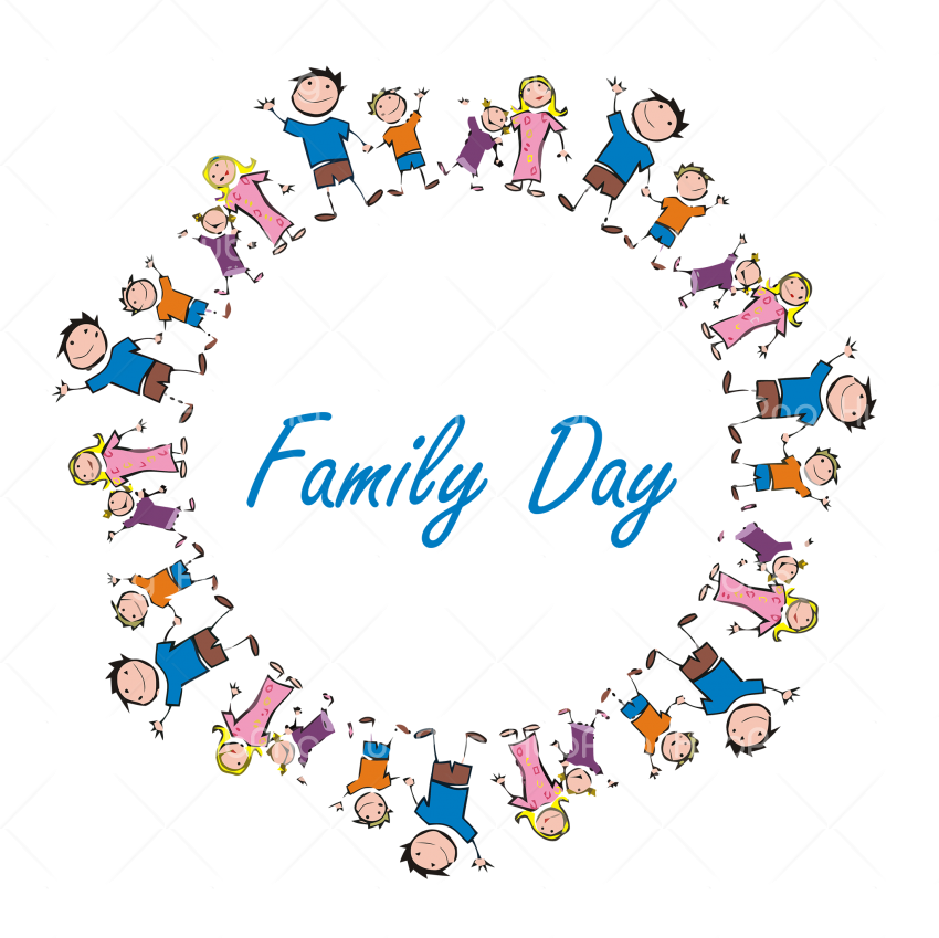 happy family day png cartoon Transparent Background Image for Free