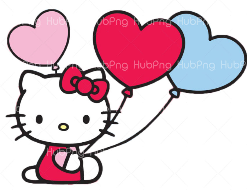 hello kitty png hd hearts Transparent Background Image for Free