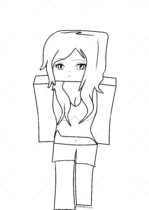 minecraft skin girl draw png Transparent Background Image for Free