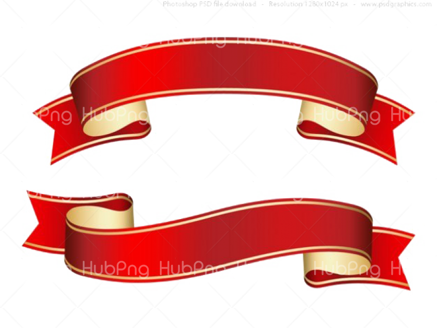 ribbon banner png hd red color Transparent Background Image for Free