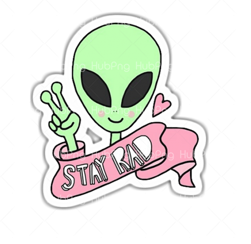 stickers png alien win Transparent Background Image for Free