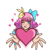 stickers png girl heart